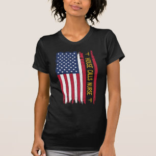 Das Haus ruft die amerikanische Flagge der Kranken T-Shirt