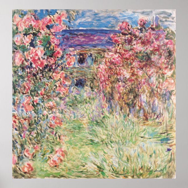 Das Haus unter den Rose, Claude Monet Poster (Vorne)