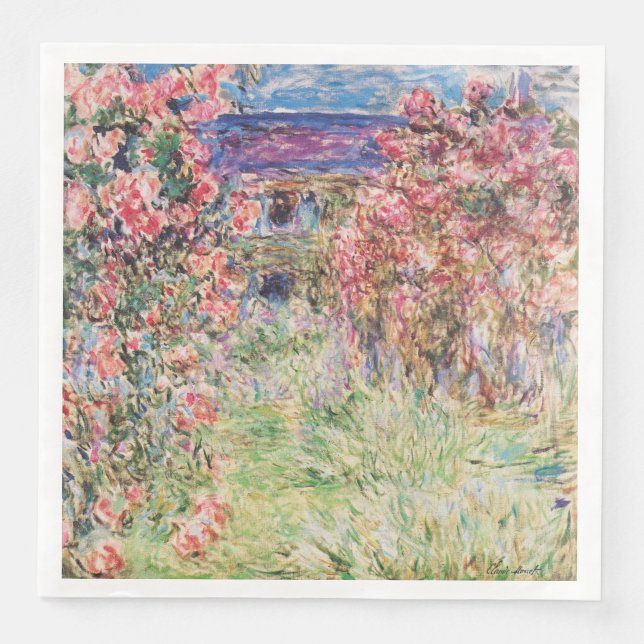 Das Haus unter den Rose von Claude Monet Serviette (Vorderseite)