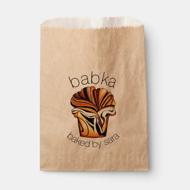 Das hausgemachte Babka-Brot wird von der Küche von Geschenktütchen (Vorderseite)