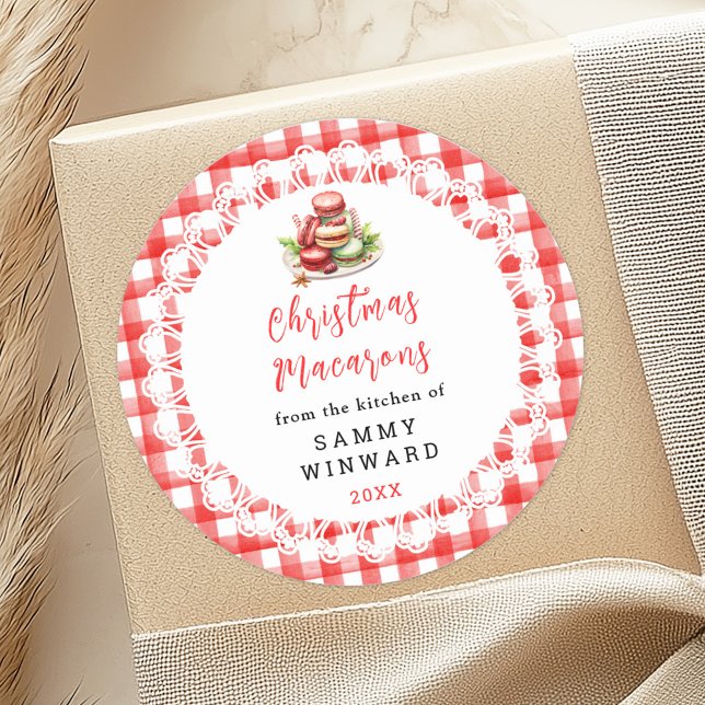 Das hausgemachte Weihnachtsmakaronen-Lebensmittell Runder Aufkleber (Von Creator hochgeladen)