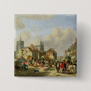 Das Haymarket, Norwich, 1825 (Öl auf Platte) Button