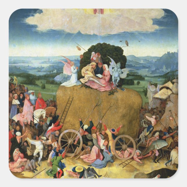Das Haywain Quadratischer Aufkleber (Vorderseite)