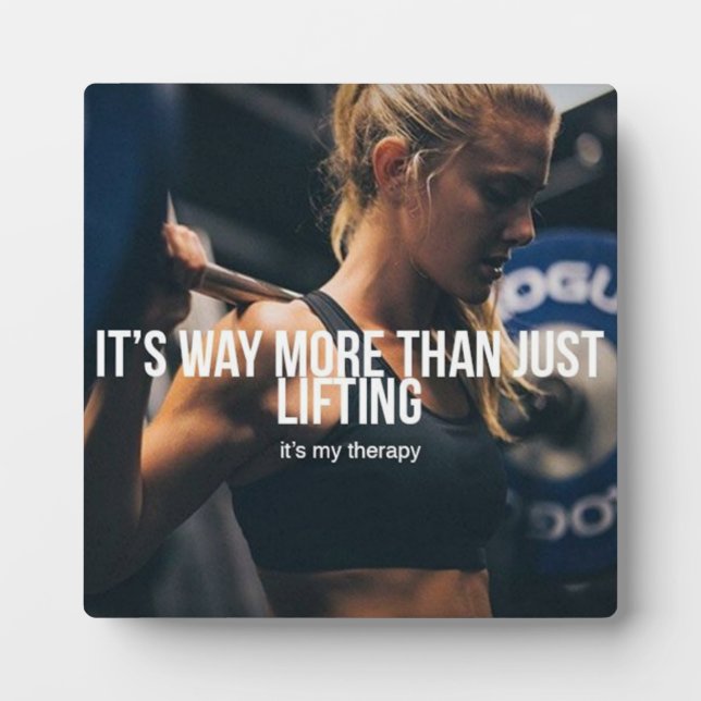 Das Heben ist meine Therapie - Frauentrainings Fotoplatte (Vorderseite)