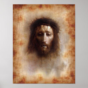 Das heilige Gesicht Devotional Bildes Jesuss Poster