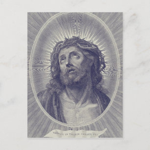 Das Heilige Gesicht Jesu mit Dornenkrone Kunst Postkarte