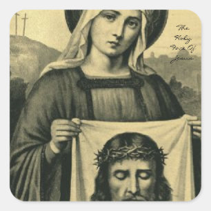 Das heilige Gesicht Jesu Quadratischer Aufkleber
