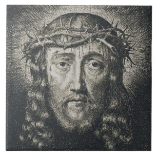 Das heilige Gesicht mit Dornen gekrönt Fliese