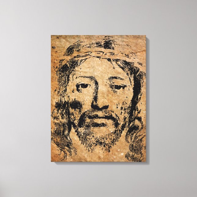 Das heilige Gesicht von Jesus Canvas Print Leinwanddruck (Vorderseite)