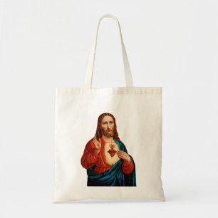 Das Heilige Herz Jesu, feines Kunstporträt Tragetasche