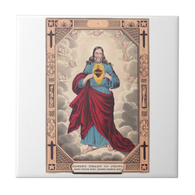 Das Heilige Herz Jesu Fliese (Vorderseite)