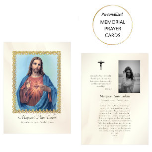 Das Heilige Herz Jesu Trauergebetskarte Platzkarte