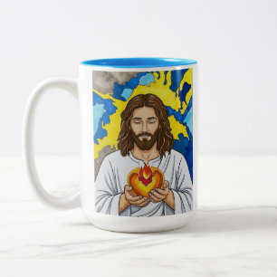 Das Heilige Herz Jesu Zweifarbige Tasse