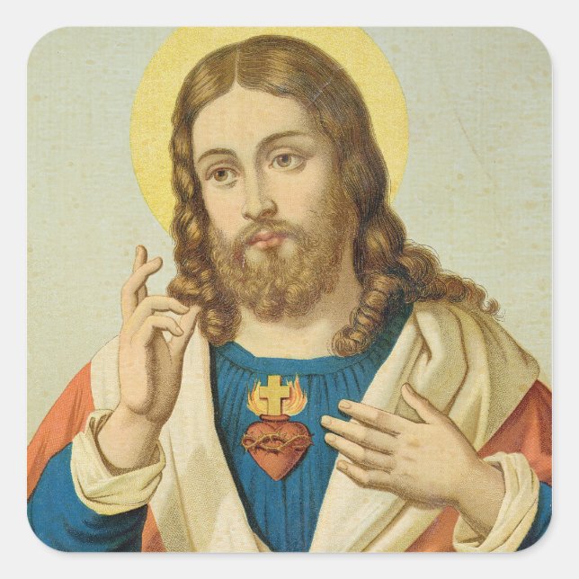 Das heilige Herz Quadratischer Aufkleber (Vorderseite)