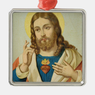 Das heilige Herz Silbernes Ornament