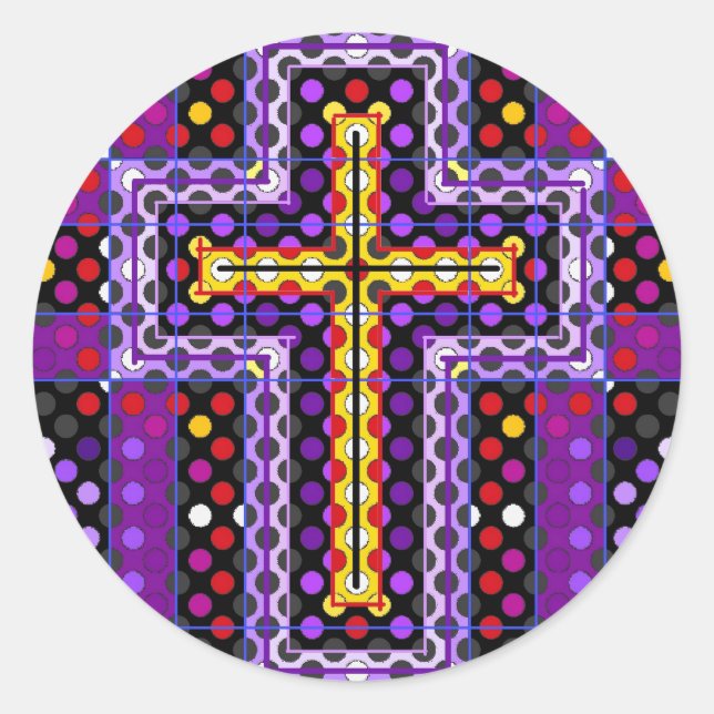 Das Heilige Kreuz Runder Aufkleber (Vorderseite)