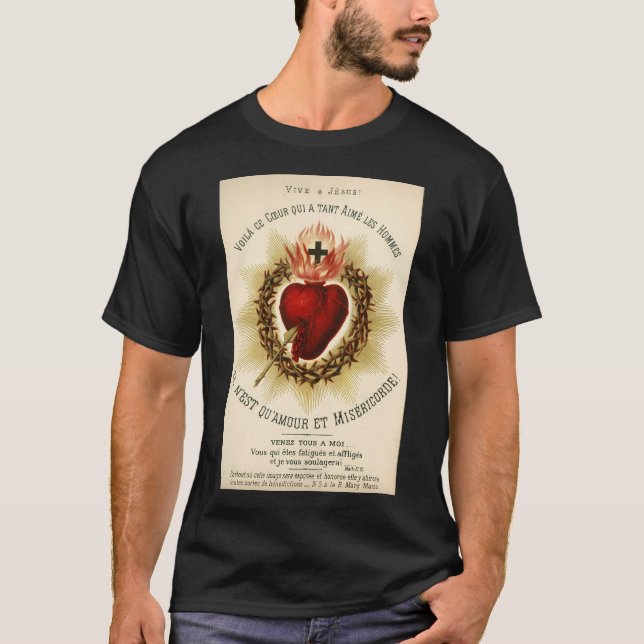 Das heiligste Herz Jesu - Französisch T-Shirt (Vorderseite)