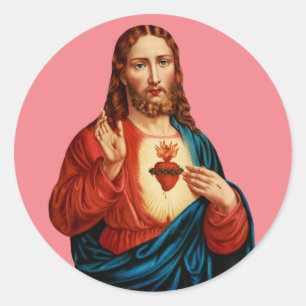 Das Heiligste Herz Jesu Runder Aufkleber