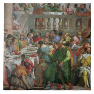 Das Heirat-Fest bei Cana, Detail des Festlich Fliese