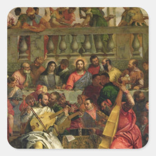 Das Heiratsfest in Cana Quadratischer Aufkleber