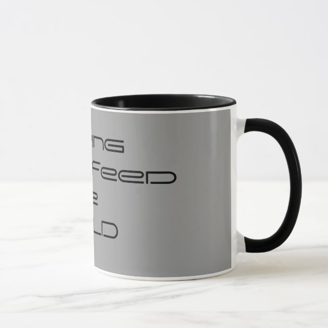 Das Helfen            füttern die WELT Tasse (Rechts)