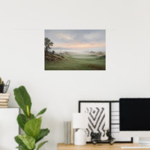 Das Herangehen durch den Golfposter Nebel