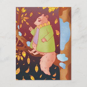 Das Herbst Eichhörnchen Postkarte