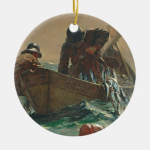 Das Heringnetz, 1885 (Öl auf Leinwand) Keramikornament