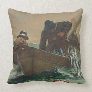 Das Heringnetz, 1885 (Öl auf Leinwand) Kissen