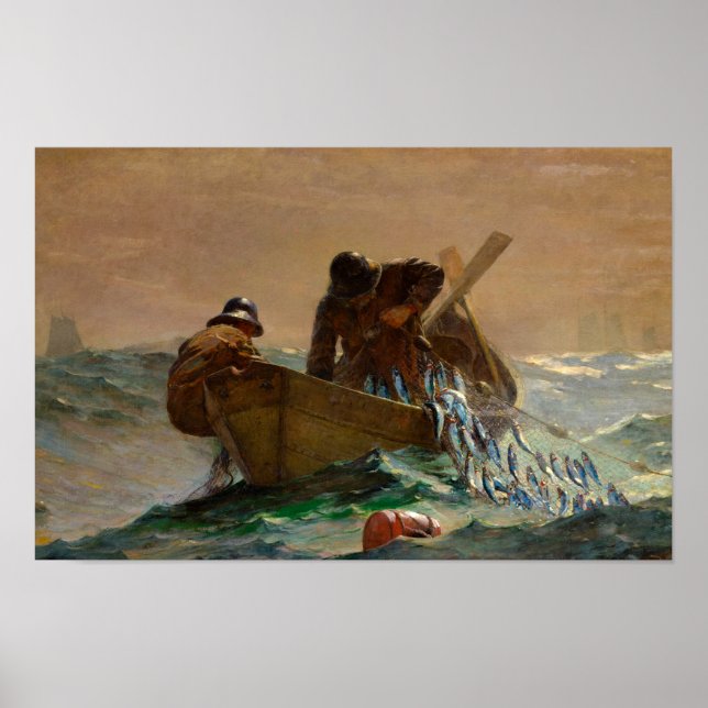 Das Heringsnetz von Winslow Homer Poster (Vorne)