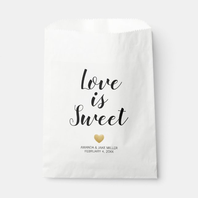 Das Herz der Gold Liebe ist Sweet Gunst Tasche Geschenktütchen (Vorderseite)