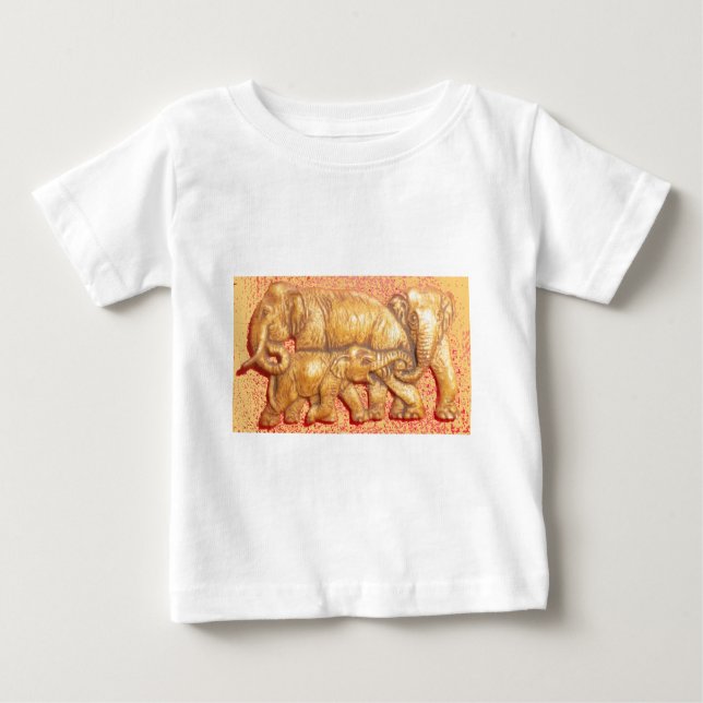 Das Herz der Herde: Elefantenportrait Baby T-shirt (Vorderseite)