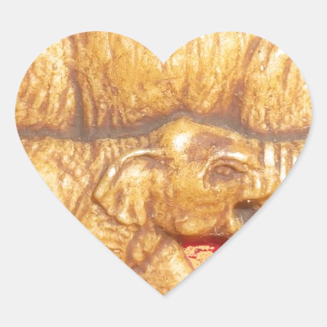 Das Herz der Herde: Elefantenportrait Herz-Aufkleber (Vorderseite)