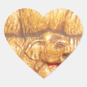 Das Herz der Herde: Elefantenportrait Herz-Aufkleber