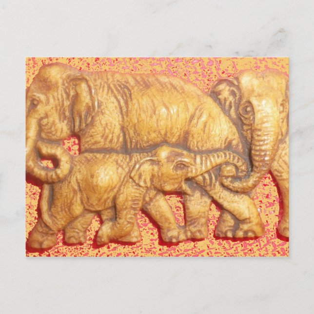 Das Herz der Herde: Elefantenportrait Postkarte (Vorderseite)