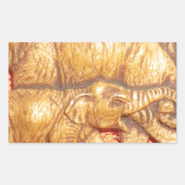 Das Herz der Herde: Elefantenportrait Rechteckiger Aufkleber (Vorderseite)