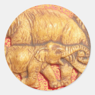 Das Herz der Herde: Familienporträt der Elefanten Runder Aufkleber
