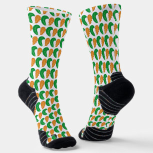 Das Herz der Natur Grüne und braune Blätter Socken