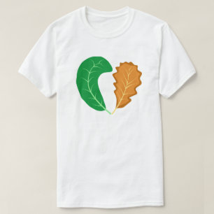 Das Herz der Natur Grüne und braune Blätter T-Shirt