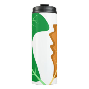 Das Herz der Natur Grüne und braune Blätter Thermosbecher