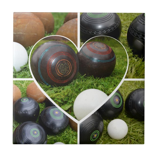 Das Herz der Rasenschüsseln: Eine Vintage FotoColl Fliese (Vorderseite)