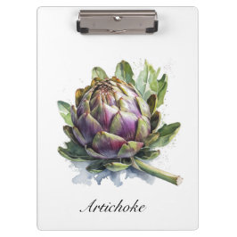 Das Herz des Gartens: Artichoke in Wasserfarbe Klemmbrett