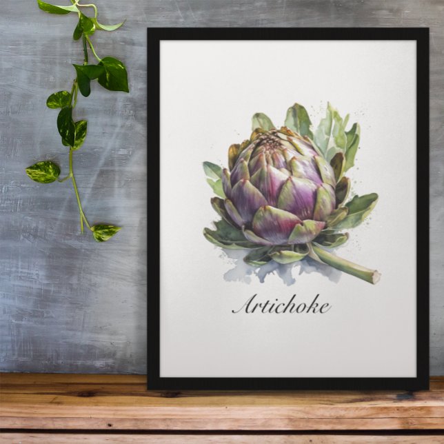 Das Herz des Gartens: Artichoke in Wasserfarbe Poster (Von Creator hochgeladen)