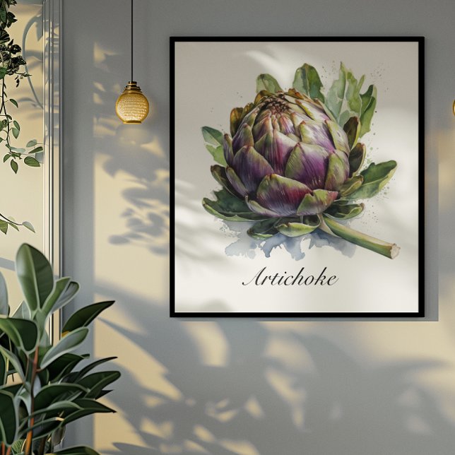 Das Herz des Gartens: Artichoke in Wasserfarbe Poster (Von Creator hochgeladen)