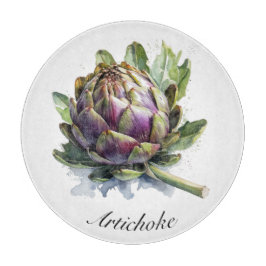 Das Herz des Gartens: Artichoke in Wasserfarbe Schneidebrett