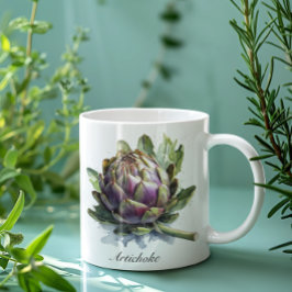 Das Herz des Gartens: Artichoke in Wasserfarbe Tasse
