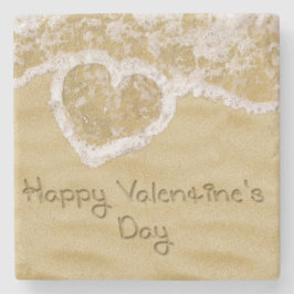 Das Herz "des glücklichen Valentinsgrußes" Steinuntersetzer