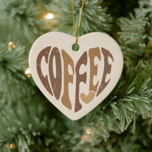Das Herz des Kaffees Keramik Ornament