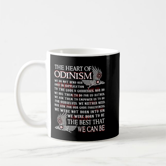 Das Herz des Odinismus-Raven Kaffeetasse (Links)