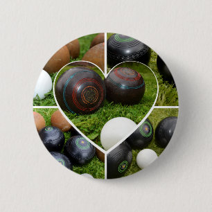 Das Herz des Rasenkegelsports: Eine Vintage-Foto-C Button